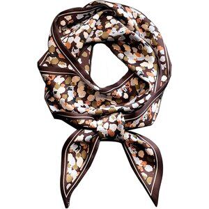 Women Black Cashew Herb  Stone Purse Handbags Satin Scarf Lightweight Neck